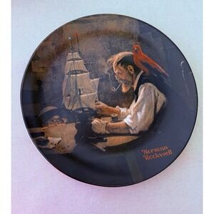 Vintage Norman Rockwell Ship Builder Knowles Limited Ed Plate w COA Box 1980